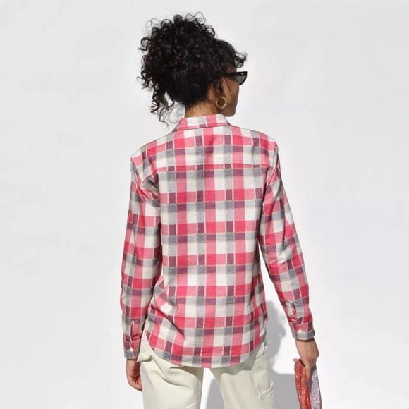 Re/Done Flannel Plaid Print Long Sleeve Shirt XS - Picture 2 of 9